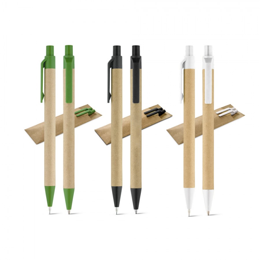 Conjunto LEAF Caneta e Lapiseira em Papel Kraft Personalizado